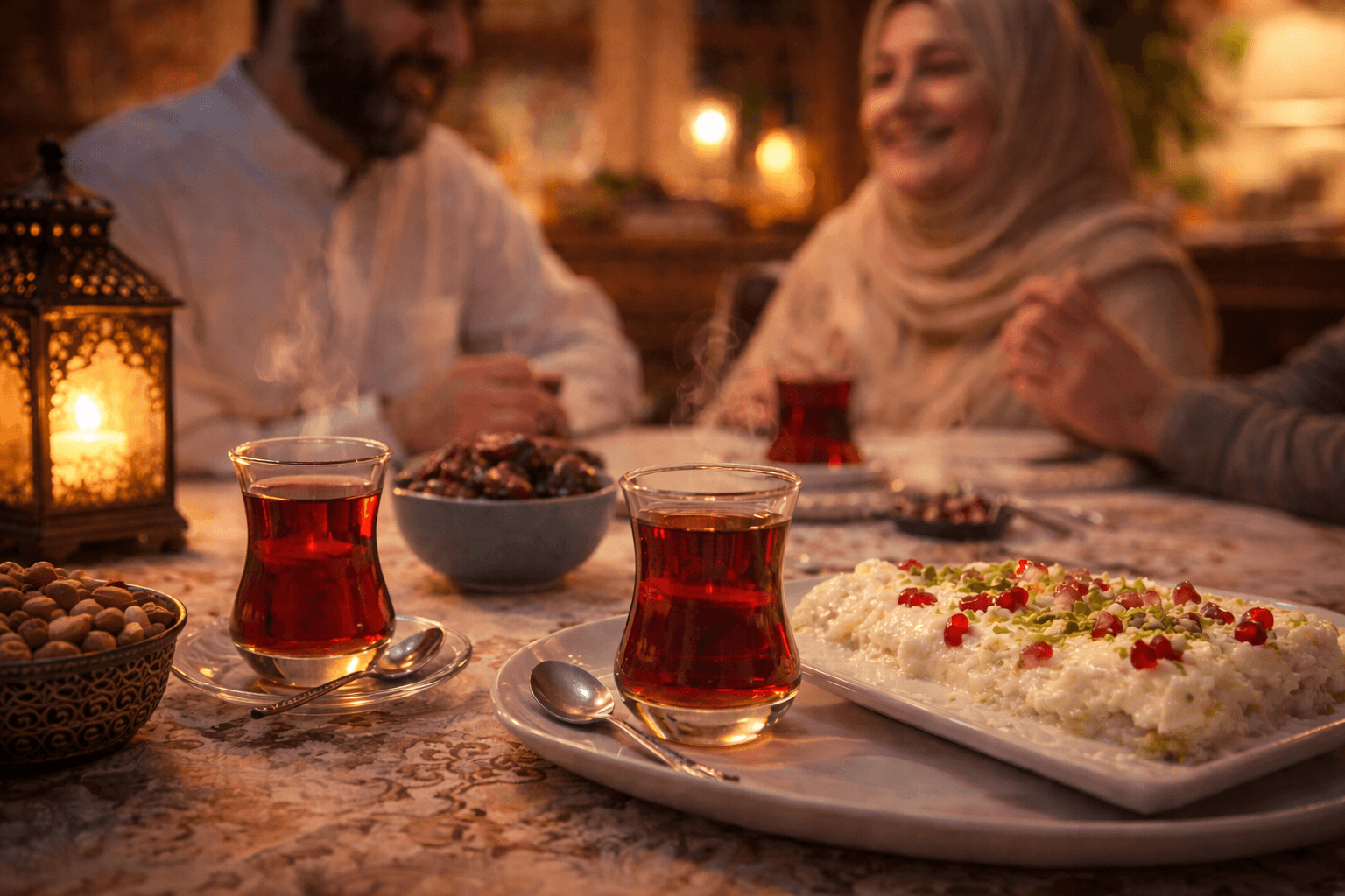 2. Teravih Sonrası Tatlı Bir Mola: Çay, Güllaç ve Aile Sohbeti