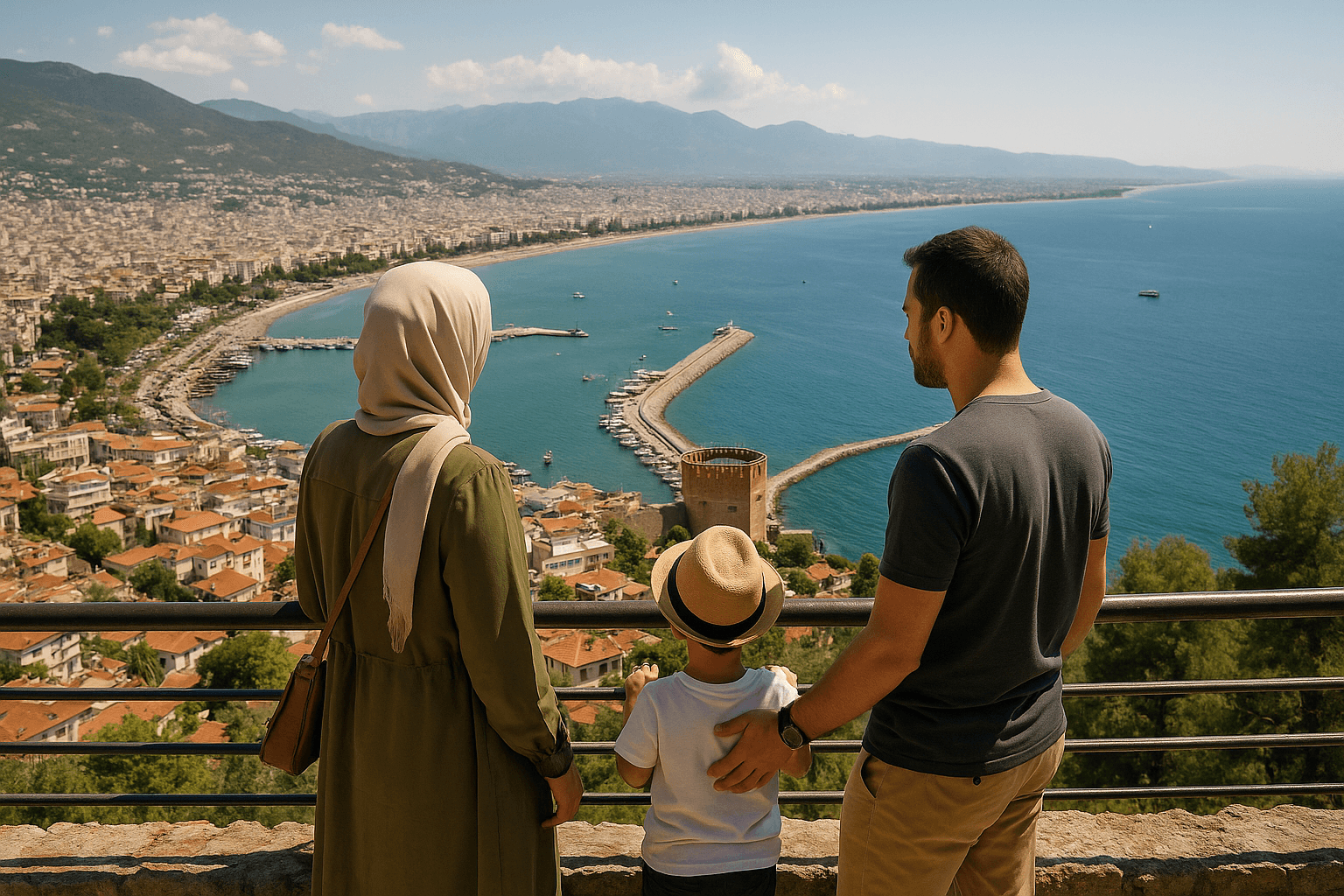conservative-family-posing-with-a-view-of-alanya-castle
