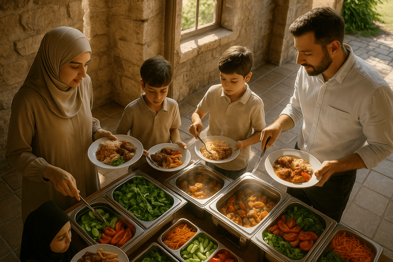 conservative-family-posing-in-front-of-antalya-aquarium