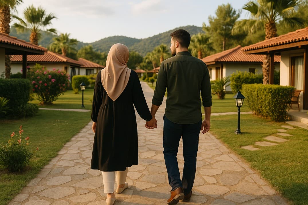 a-muslim-couple-walking-hand-in-hand-in-a-halal-concept-resort